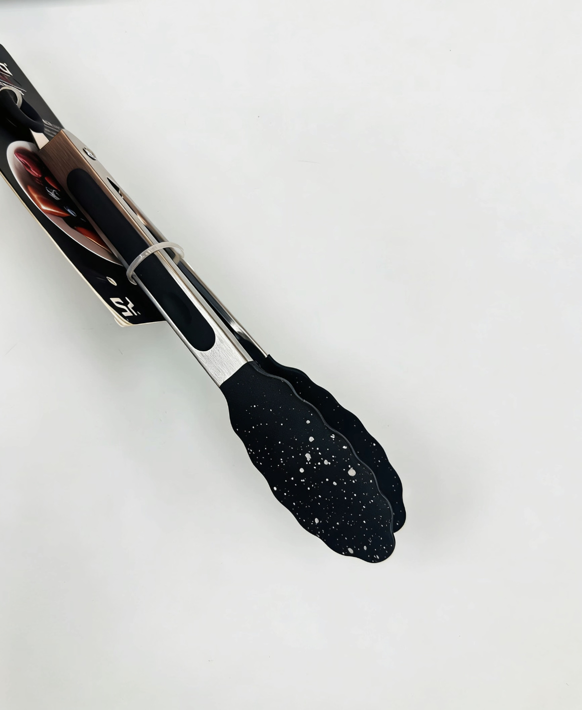 Stainless steel + silicone food tongs, steak iron plate cutting tool, kitchenware, food tongs, stainless steel snack tongs details Picture