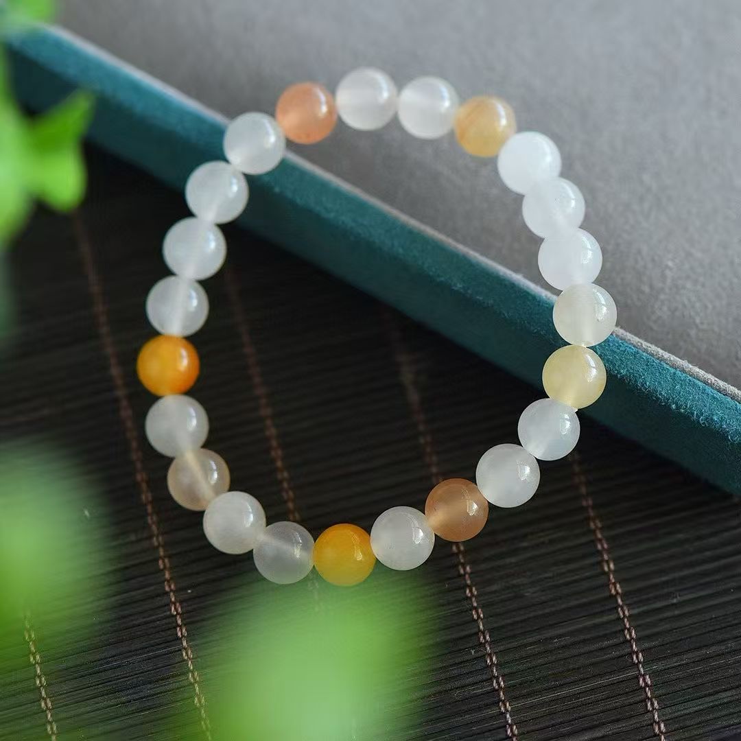 Xinjiang Golden Thread Jade multi-treasure bracelet for women, Gobi colorful jade single-loop bracelet for women, jewelry bracelet, cultural play bracelet, crystal bracelet details Picture