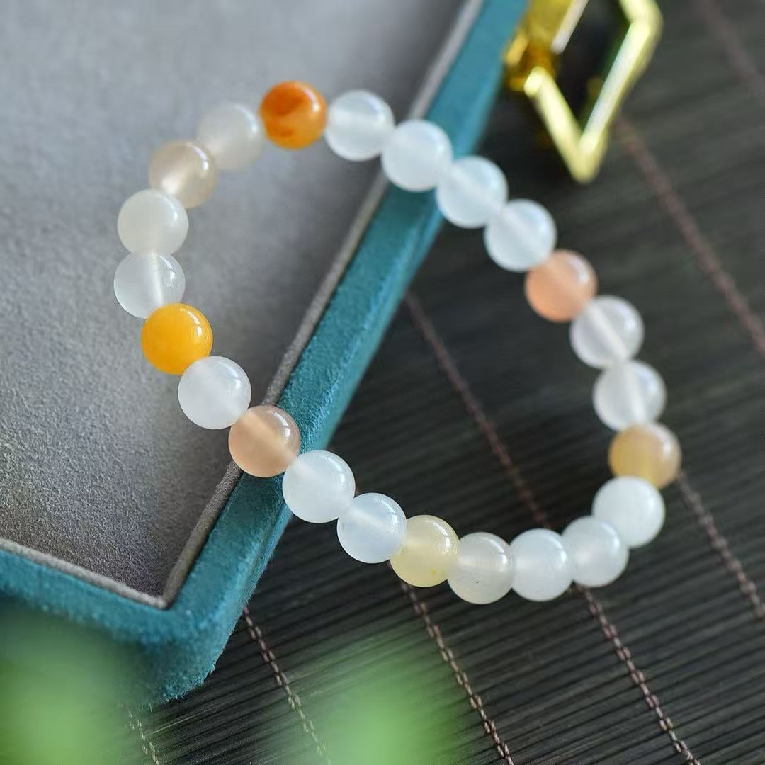 Xinjiang Golden Thread Jade multi-treasure bracelet for women, Gobi colorful jade single-loop bracelet for women, jewelry bracelet, cultural play bracelet, crystal bracelet