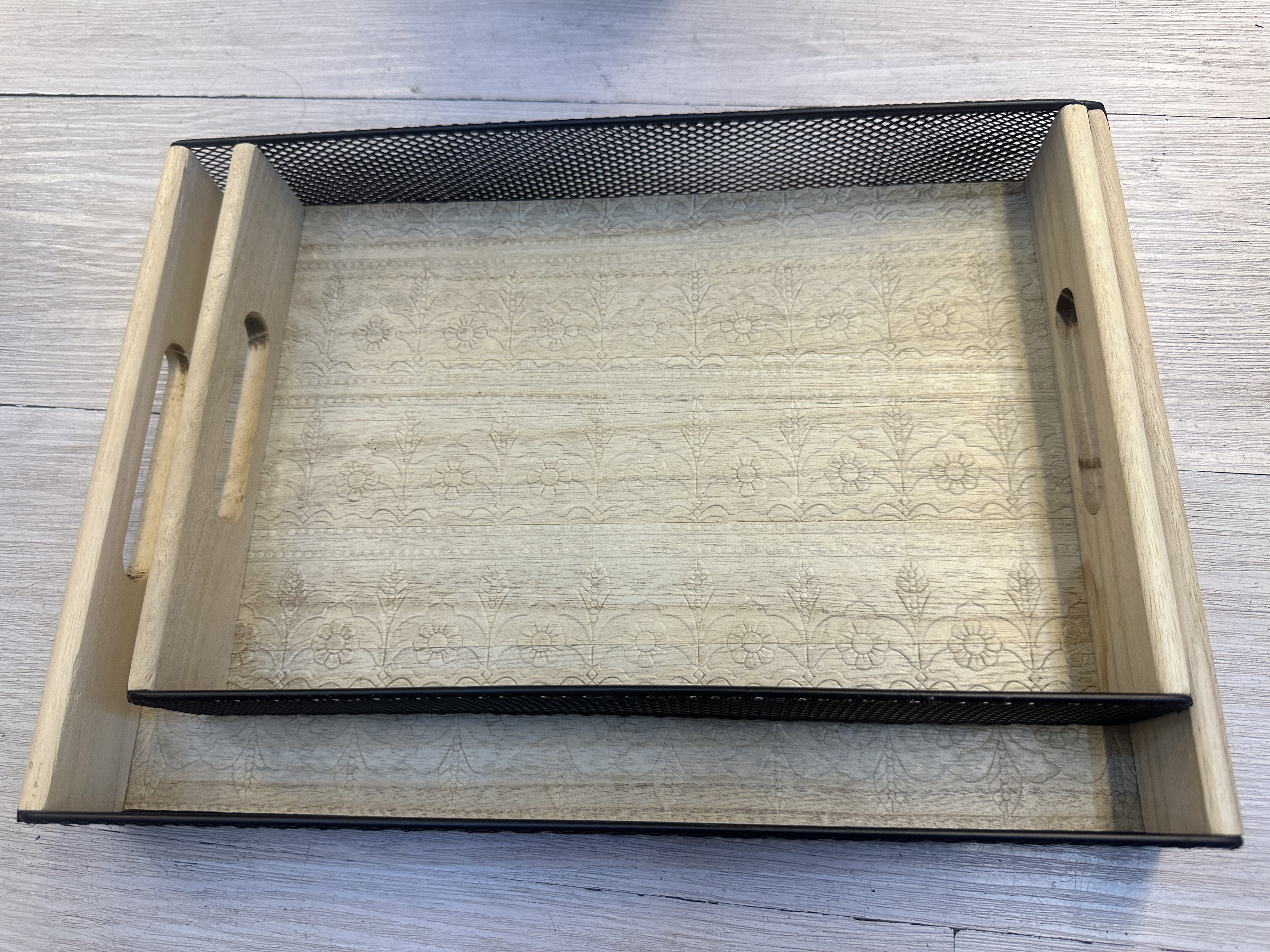 新款实木托盘全新工艺雕花设计New tray polular tray产品图