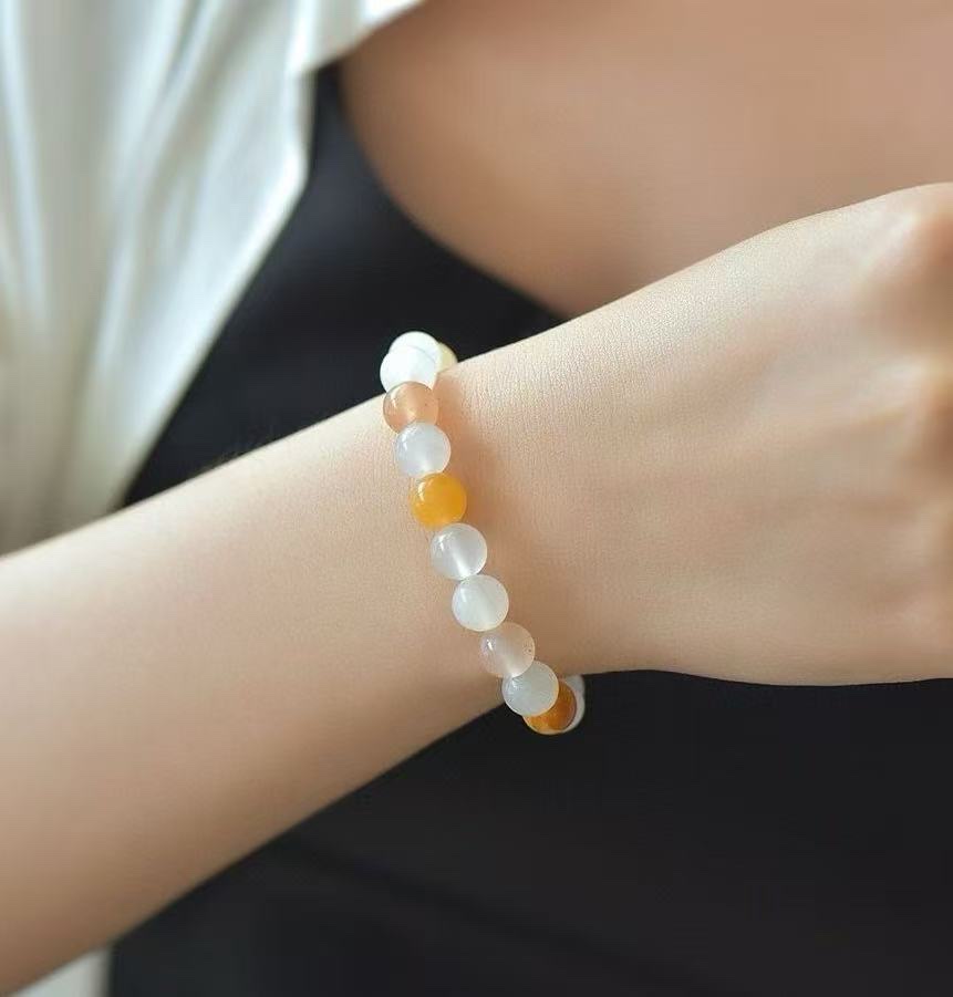 Xinjiang Golden Thread Jade multi-treasure bracelet for women, Gobi colorful jade single-loop bracelet for women, jewelry bracelet, cultural play bracelet, crystal bracelet Item Picture