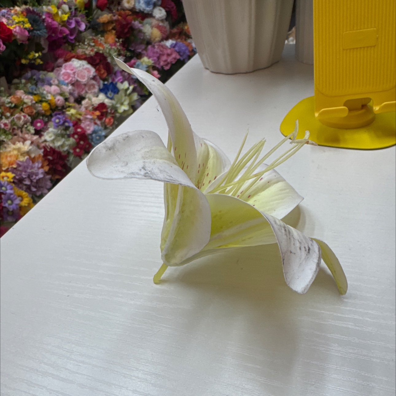 百合花头清明花仿真花 胶片百合  百合花头产品图