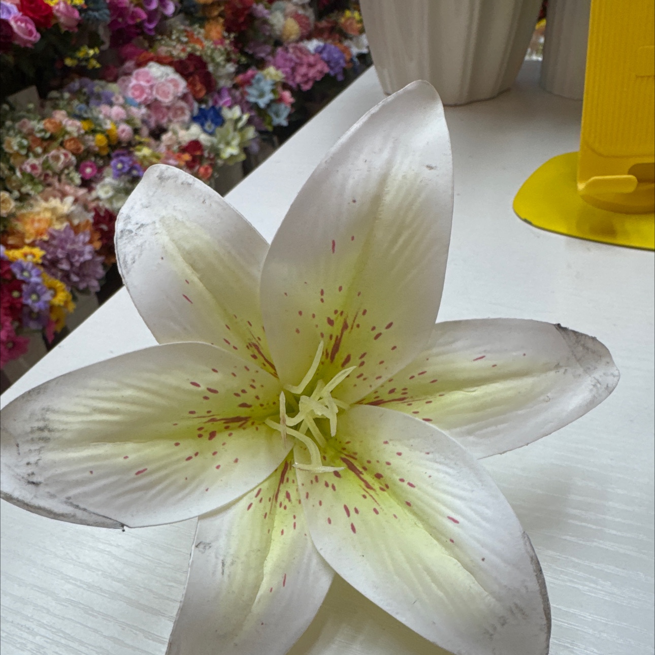 百合花头清明花仿真花 胶片百合  百合花头