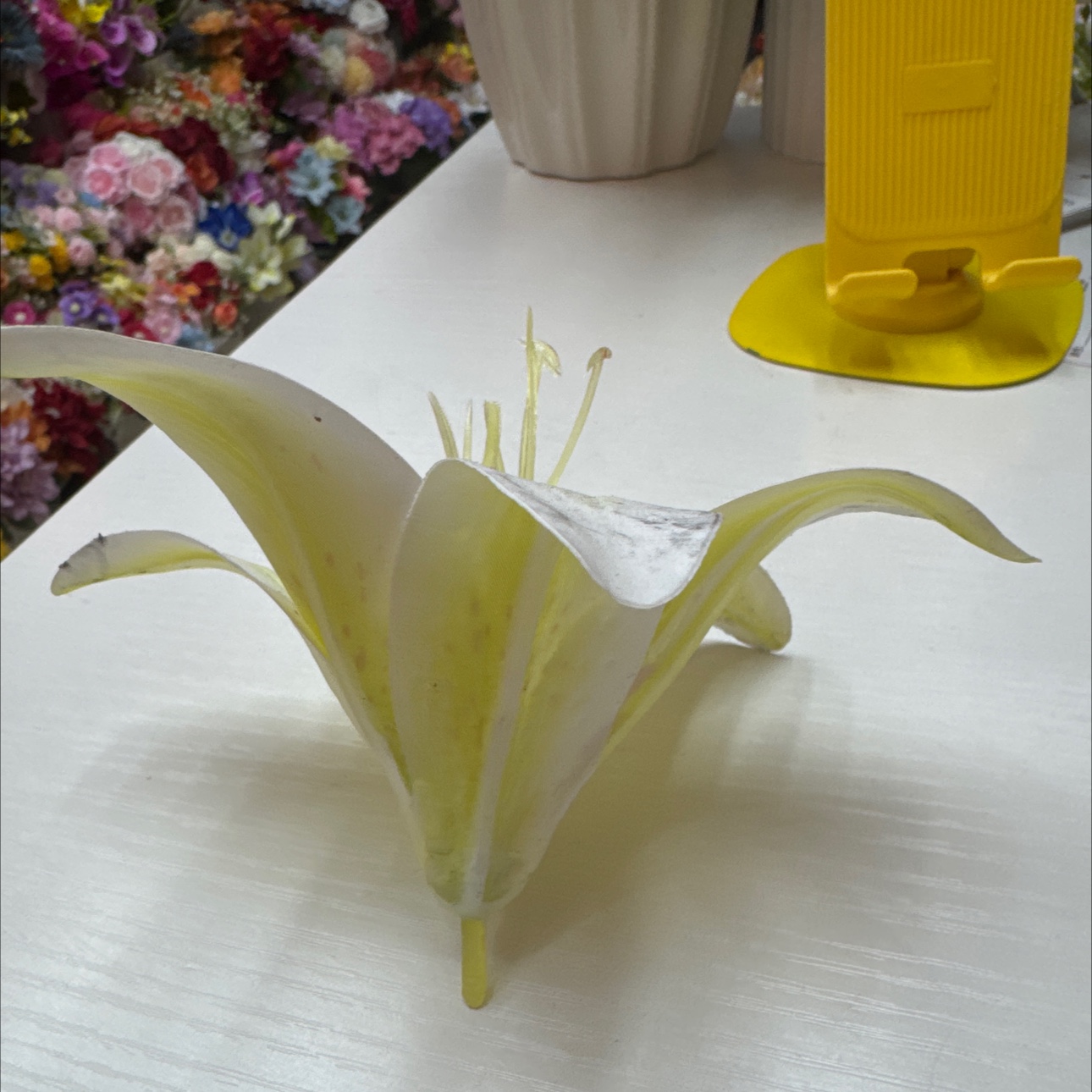 百合花头清明花仿真花 胶片百合  百合花头细节图