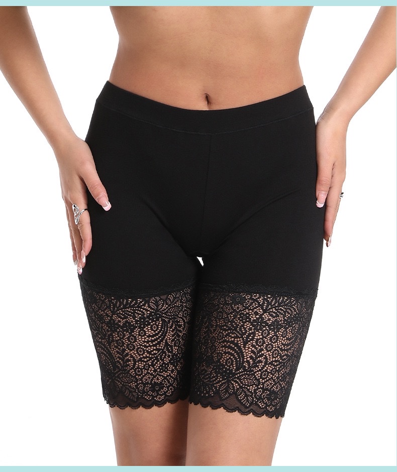 Cross-border European and American large-sized lace-trimmed shorts and safety pants for women, modal, overweight and thickened base layer to prevent exposure detail image 9
