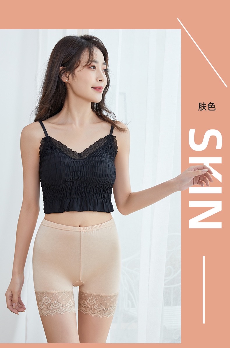 莫代尔大码三分打底裤纯色花边蕾丝女生防走光安全裤夏薄款保险裤详情图13