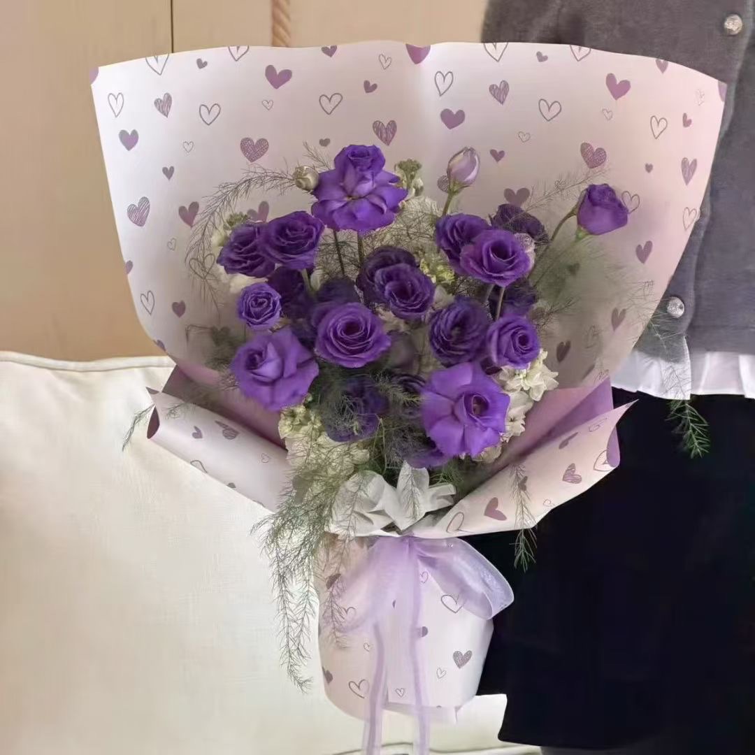 Pengfa Packaging Factory Store Yuyin Paper Heartbeat Flower Wrapping Paper Thickened waterproof Ouya Paper Material Valentine's Day Wrapping Paper Heart Ouya Paper diy Flower Bouquets, Flower Art Wrapping paper, Flower packaging detail image 6