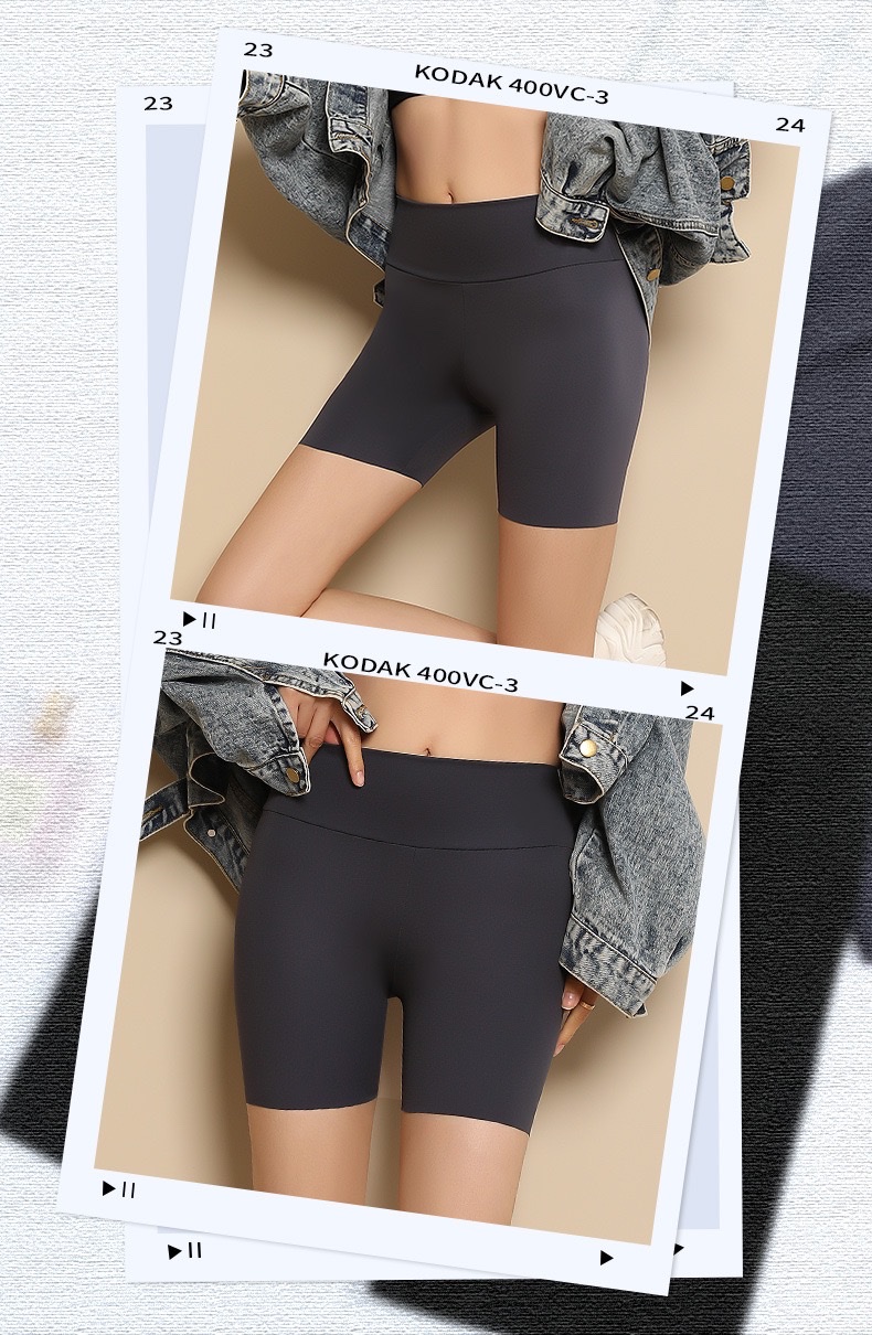 Summer new sharkskin anti-exposure safety pants for women can be worn outside to lift the buttocks and tuck in the abdomen. Wholesale of seamless solid color leggings detail image 15