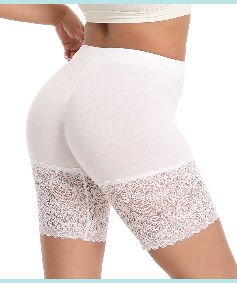 Cross-border European and American large-sized lace-trimmed shorts and safety pants for women, modal, overweight and thickened base layer to prevent exposure detail image 14