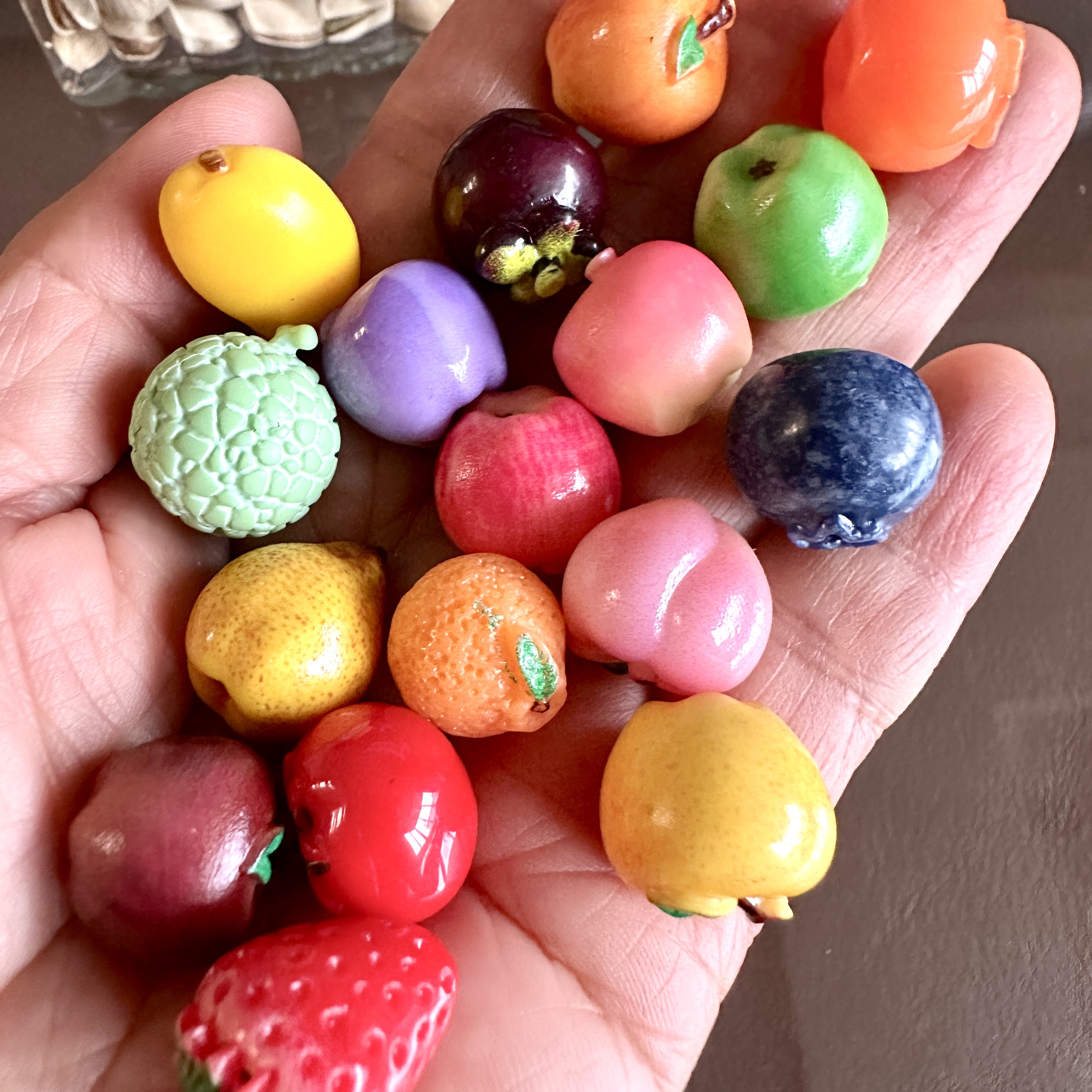 跨境美食模型仿真水果饰品配件迷你diy摆件手链便利店超市发夹洞洞鞋树脂配件白底实物图