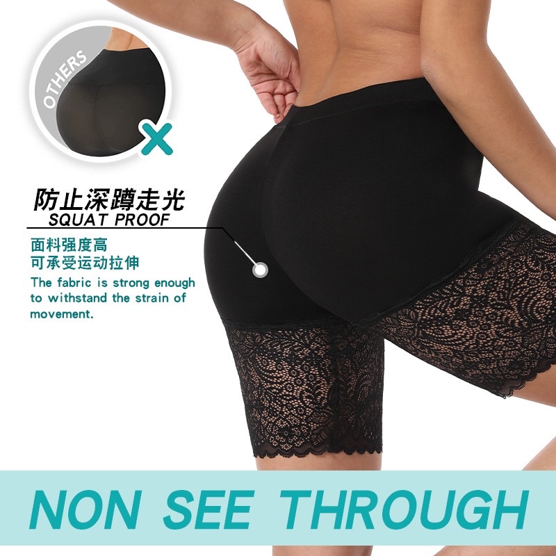 跨境欧美大码蕾丝花边短裤安全裤女士莫代尔加肥加大打底防走光