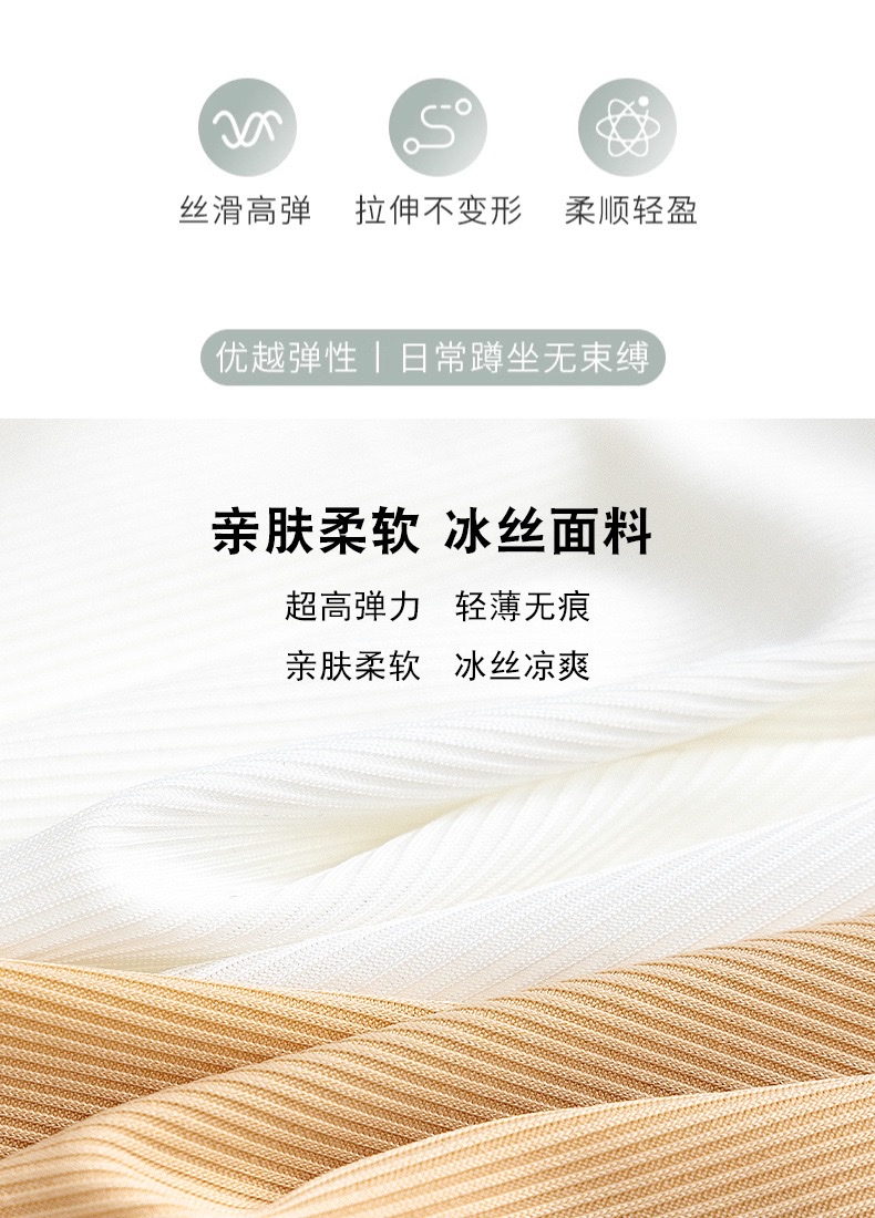 Ice silk double-layer safety pants for women to prevent exposure, thin, seamless, non-curled leggings, crop-covering safety shorts for summer detail image 5