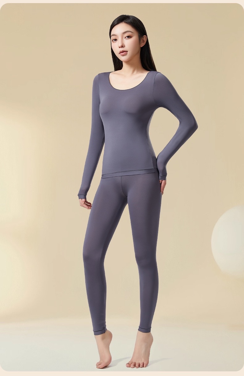 Wholesale of 37-degree constant-temperature thermal underwear, long Johns, women's sets, ultra-thin base garments, beauty garments, warm and traceless underwear for autumn and winter detail image 17