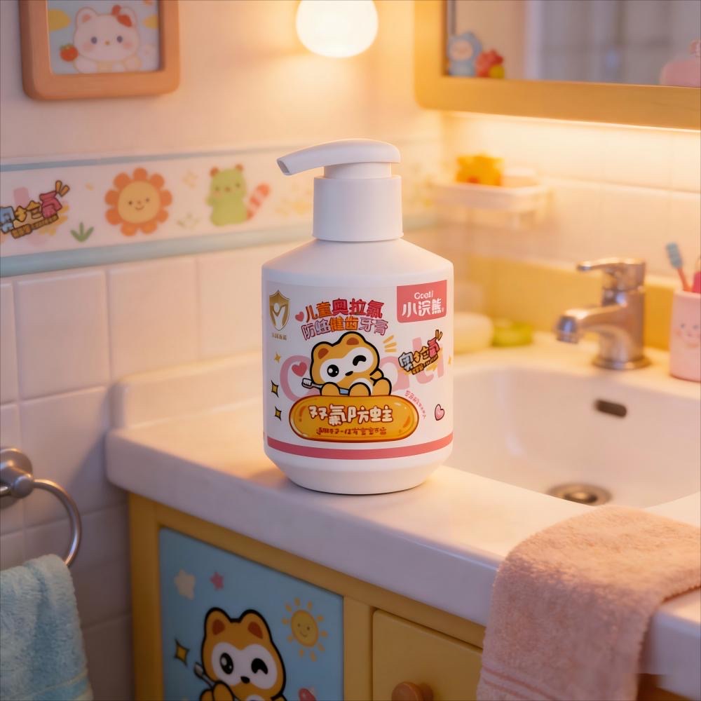 Little Raccoon Children's Olafu Anti-Cavity Tooth Health Toothpaste, Double Fluoride Toothpaste, specially designed for children aged 3 to 12 details Picture