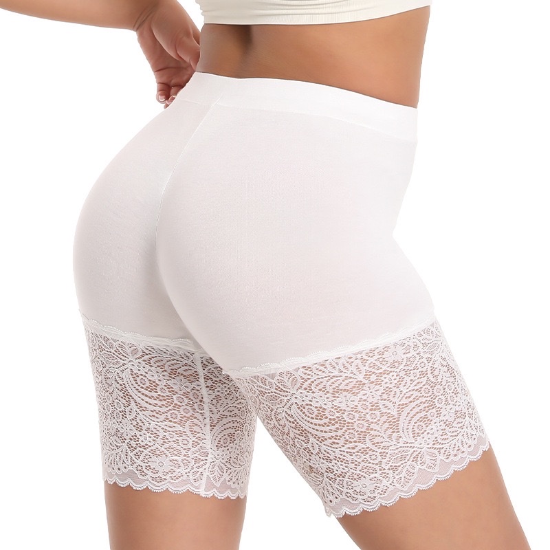 Cross-border European and American large-sized lace-trimmed shorts and safety pants for women, modal, overweight and thickened base layer to prevent exposure Specification image