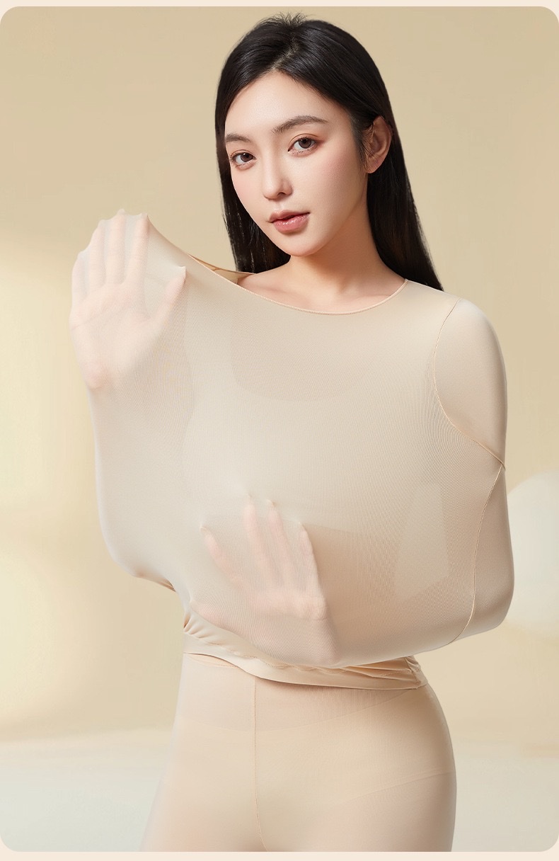 Wholesale of 37-degree constant-temperature thermal underwear, long Johns, women's sets, ultra-thin base garments, beauty garments, warm and traceless underwear for autumn and winter detail image 13