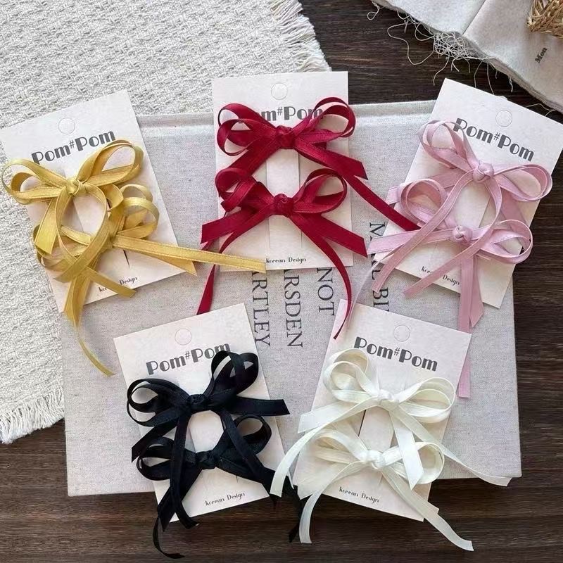 Bow duckbill clip edge clip, elegant, light luxury and high-end hair clip, hair accessory grab clip