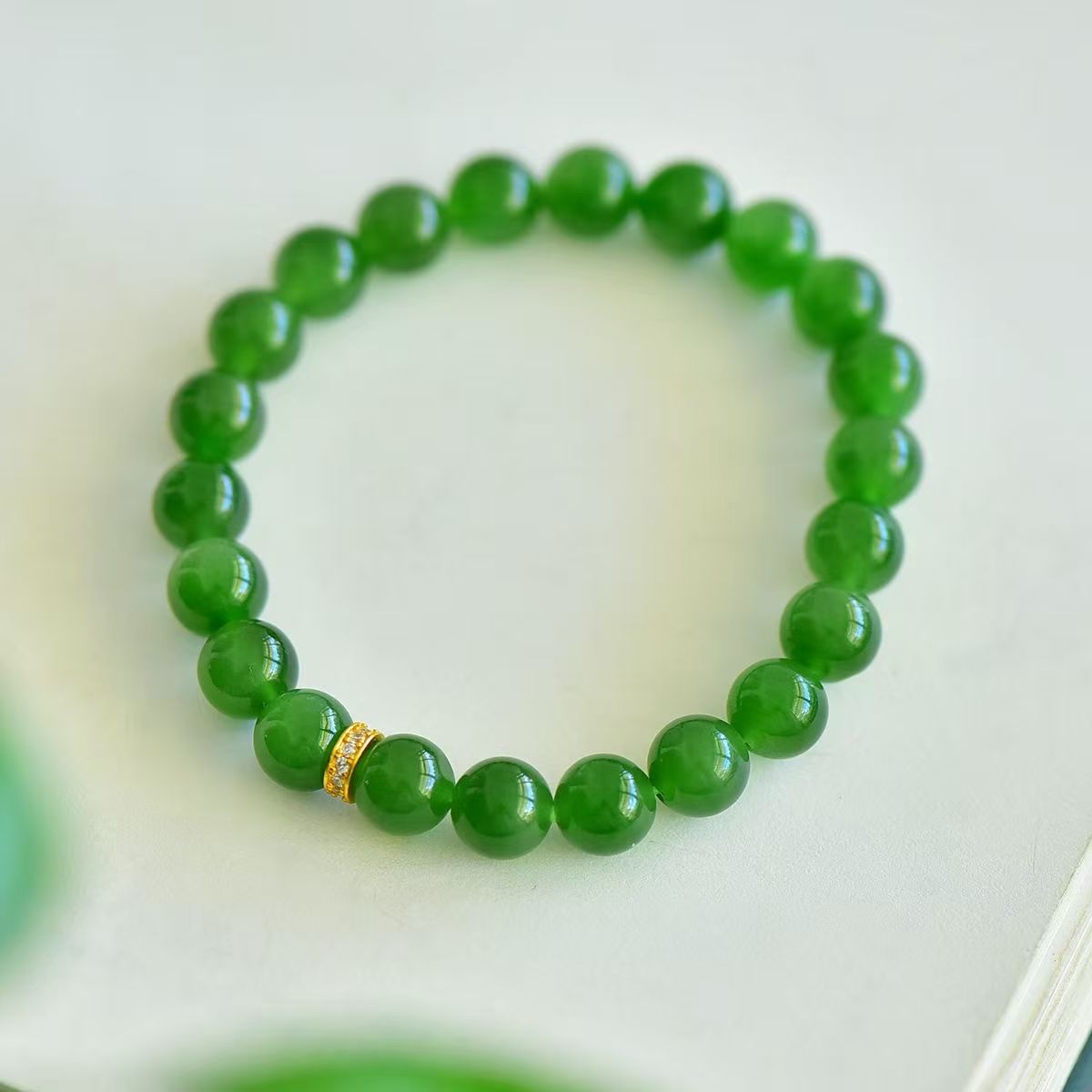 Natural Hetian jade single-ring bracelet for women, s925 silver jewelry design, crystal bracelet, cultural and artistic bracelet details Picture