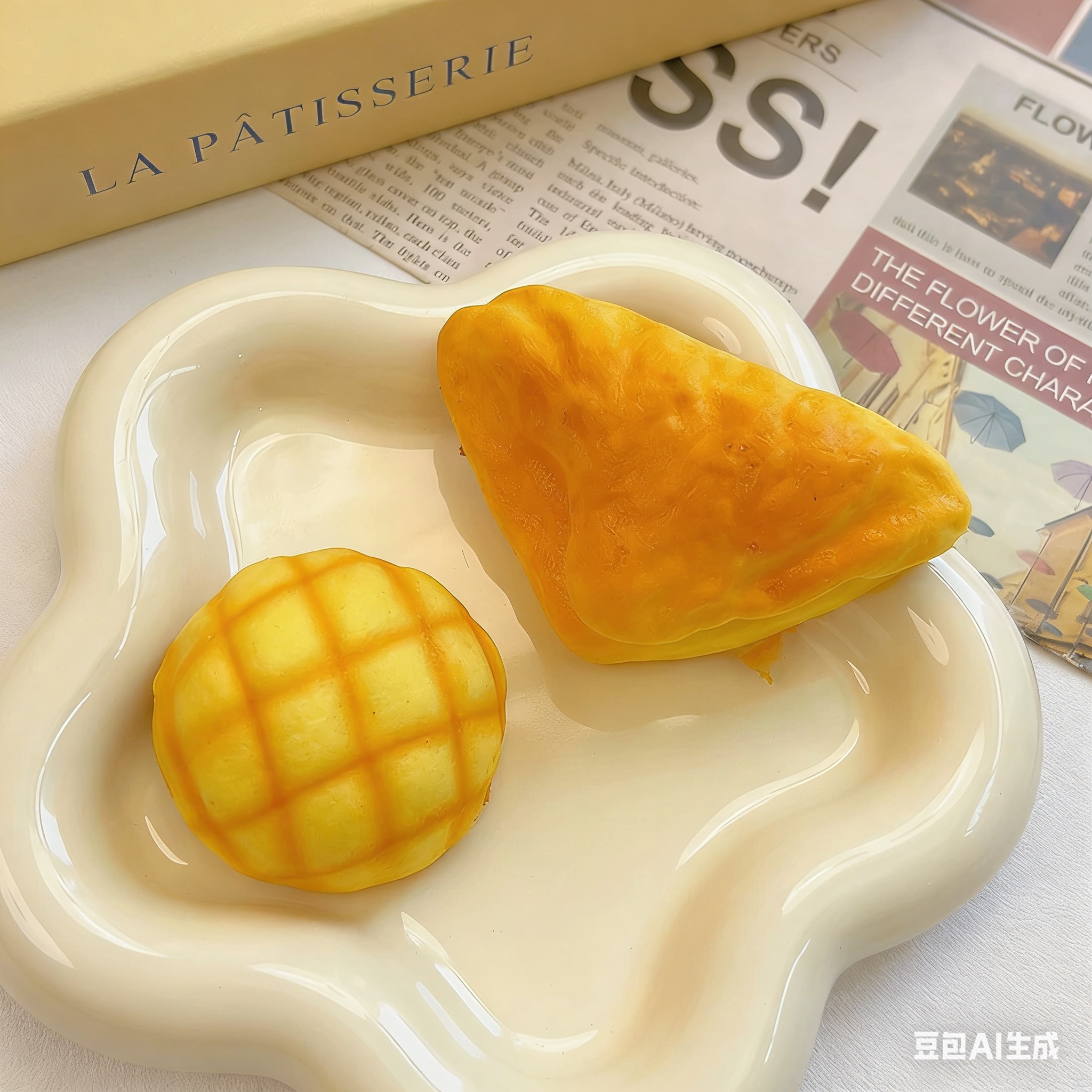 2026 New faux bread, croissant, cream bun, hair clip, side bangs, broken hair, duckbill clip, children's funny headwear and hair accessory