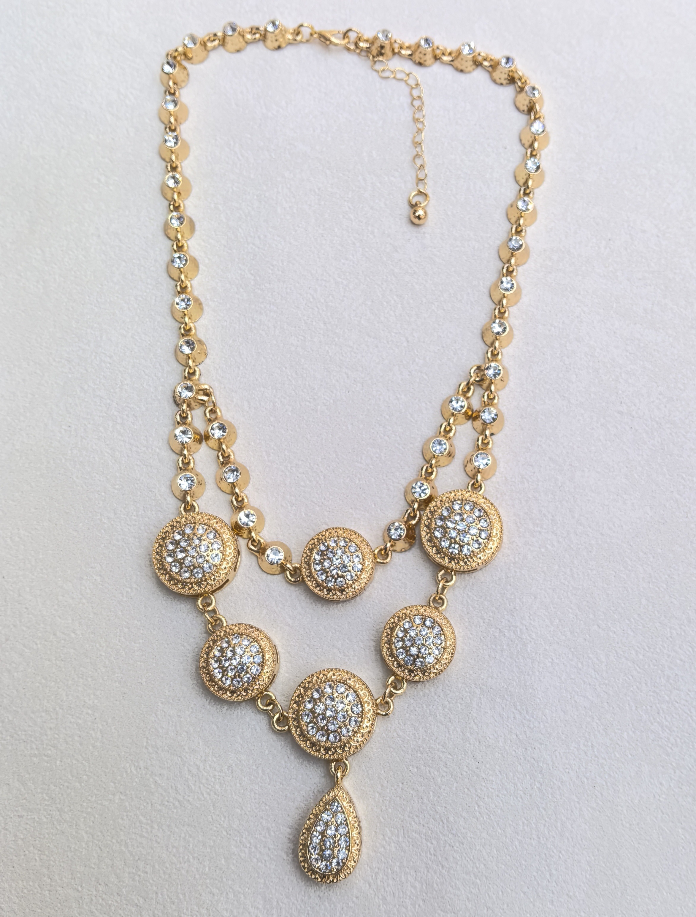 金色水钻合金天然石水钻项链时尚首饰百搭简约女款配饰项链项链首饰详情图1