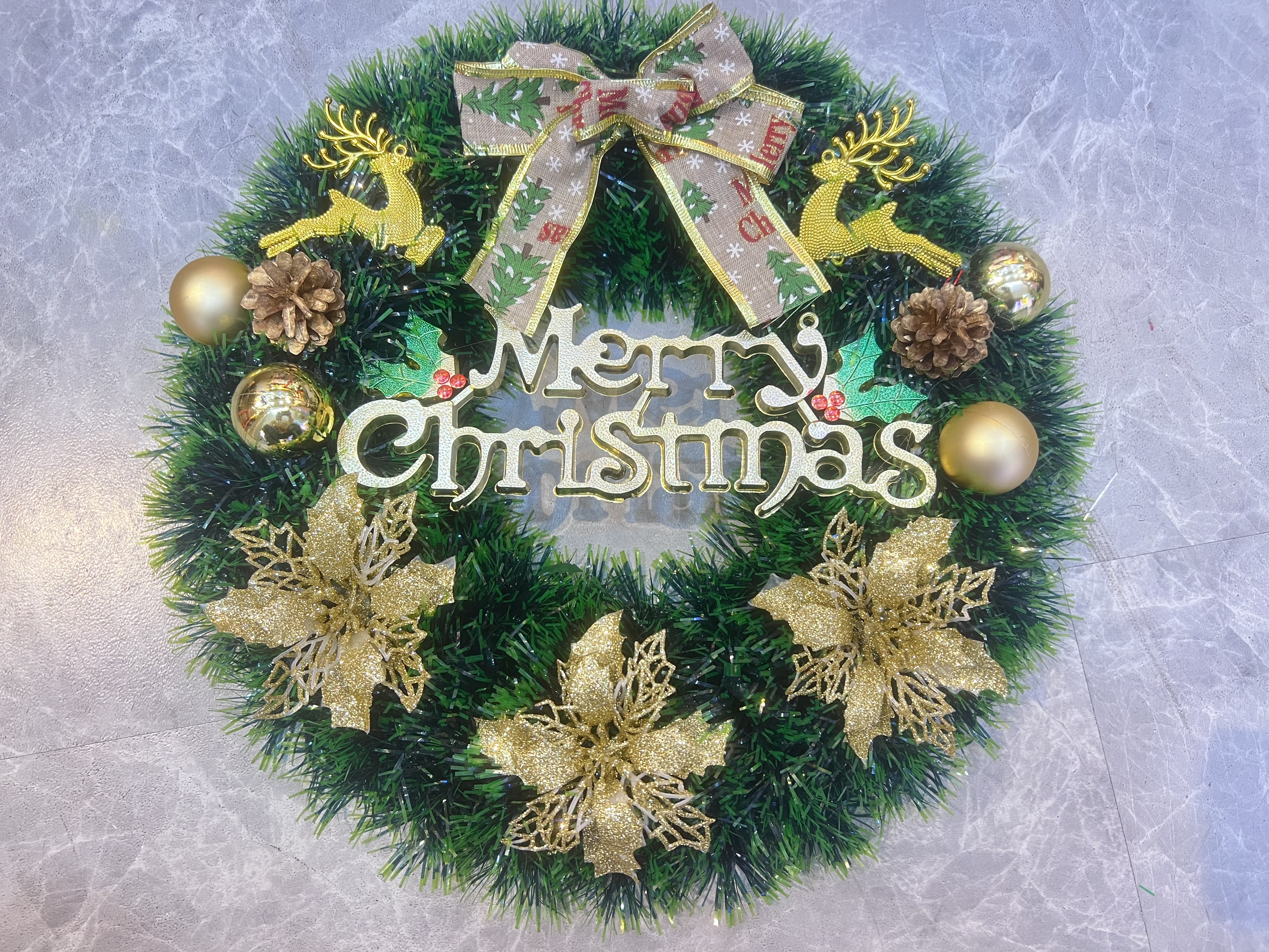 电动圣诞老人圣诞花环圈圣诞花环礼盒圣诞用品圣诞花环圣诞花环圈圣诞