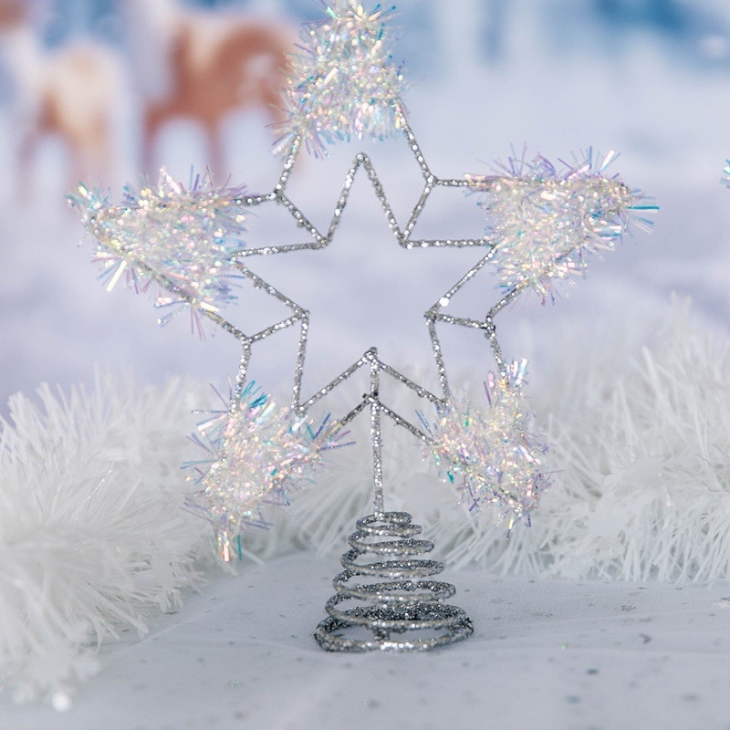 圣诞节装饰圣诞铁艺树顶星圣诞树发光星星五角星装饰挂件