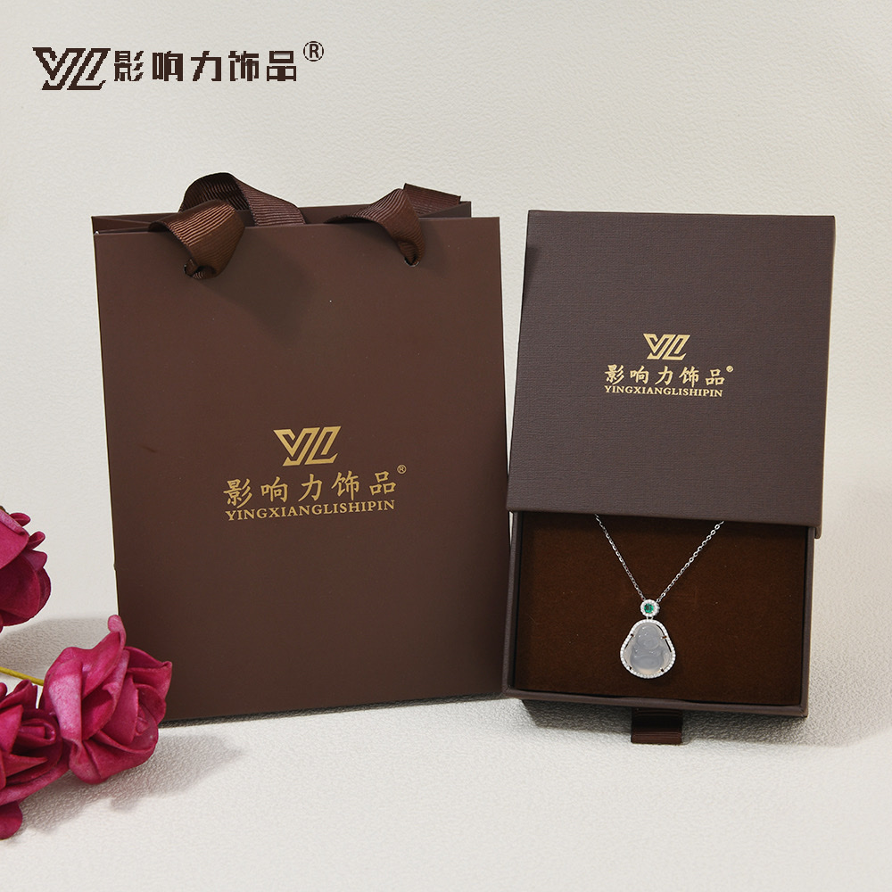 Influence Jewelry S925 Pure Silver chalcedony Buddha God Necklace is fashionable, versatile and non-allergenic