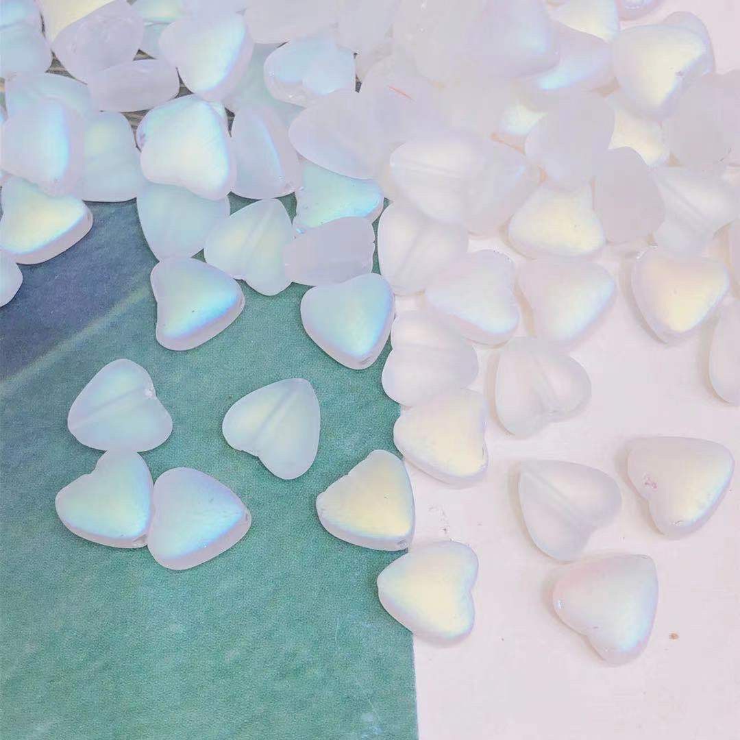 Glass bead petal hairpin flower heart peach heart nail sticker ancient-style retro hairpin material flower hairpin accessories Hanfu material detail image 3