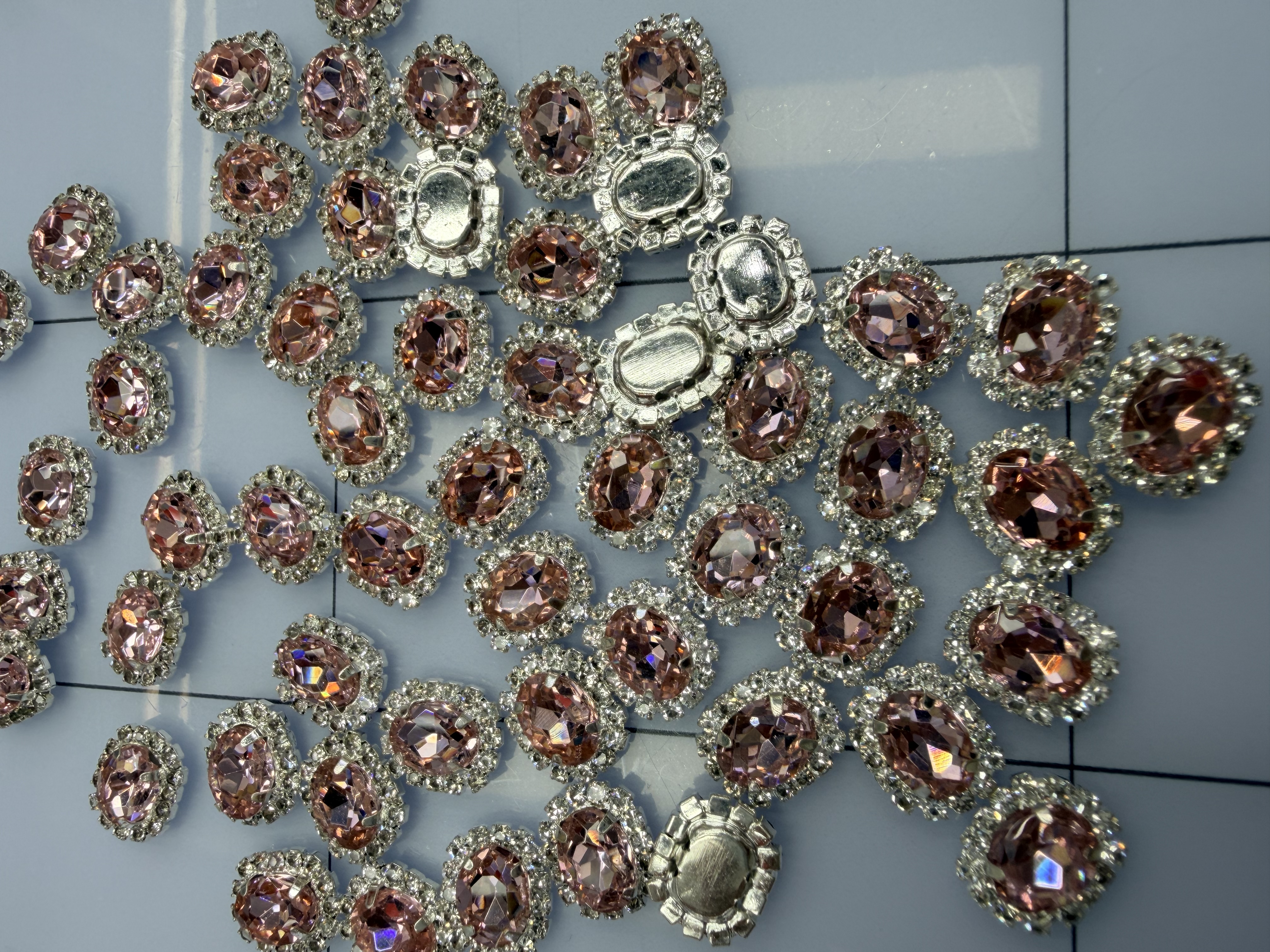 烧焊6*8椭圆服装辅料，婚纱礼服DIY细节图