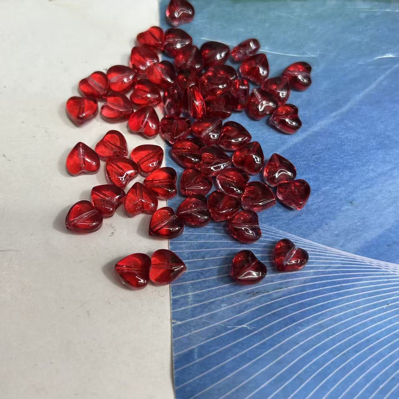 Glass bead petal hairpin flower heart peach heart nail sticker ancient-style retro hairpin material flower hairpin accessories Hanfu material Item Picture