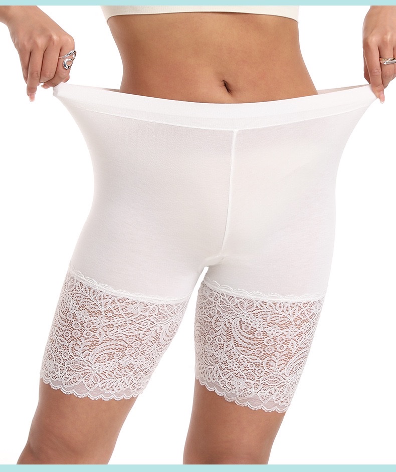 Cross-border European and American lace shorts, safety pants, women's modal, thickened and enlarged base layer, anti-slip, large size lace detail image 15
