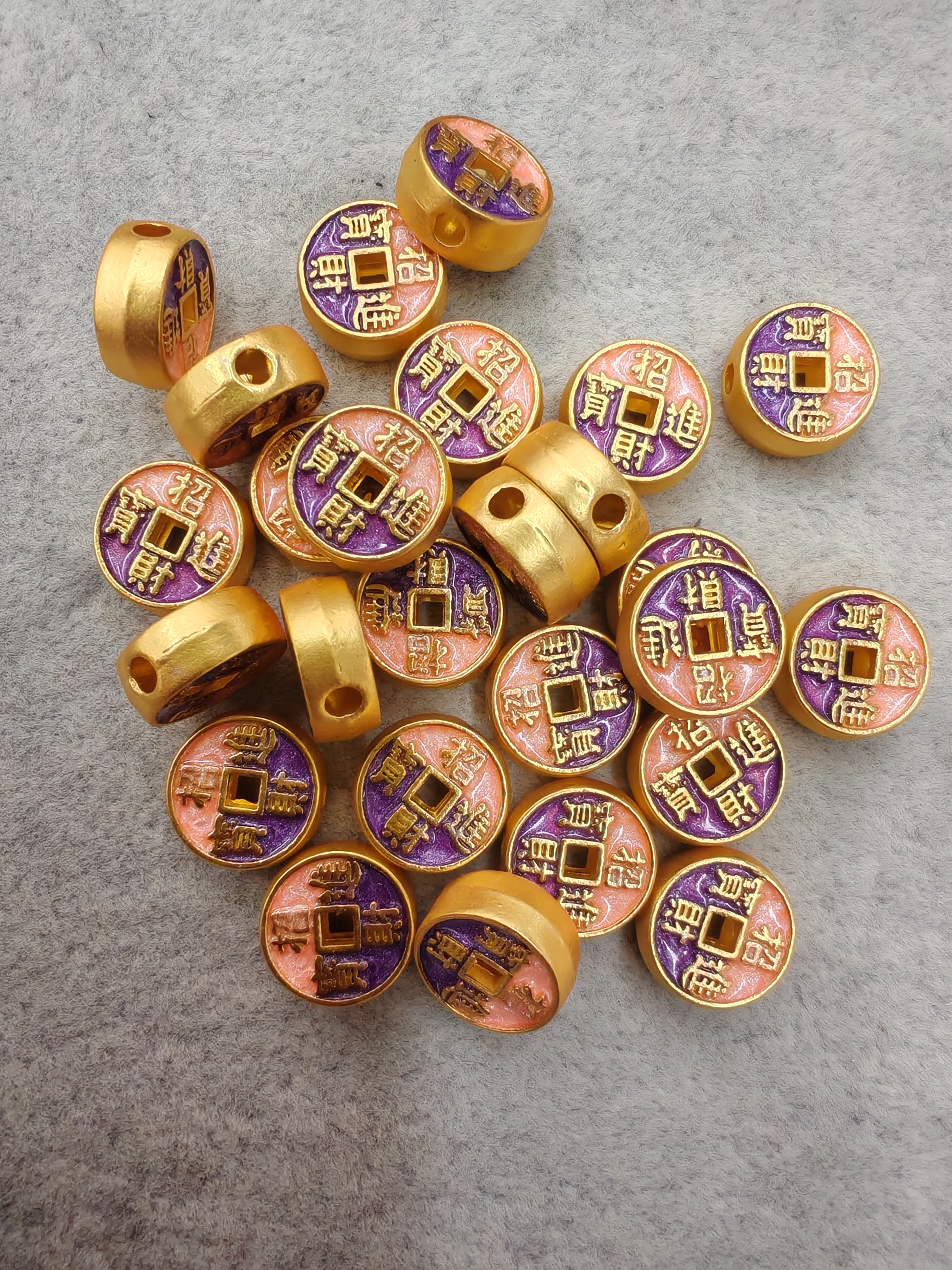 古法金亚金手工编织滴油招财纳福手链手串隔珠配件挂坠饰品配件diy饰品配件详情图6