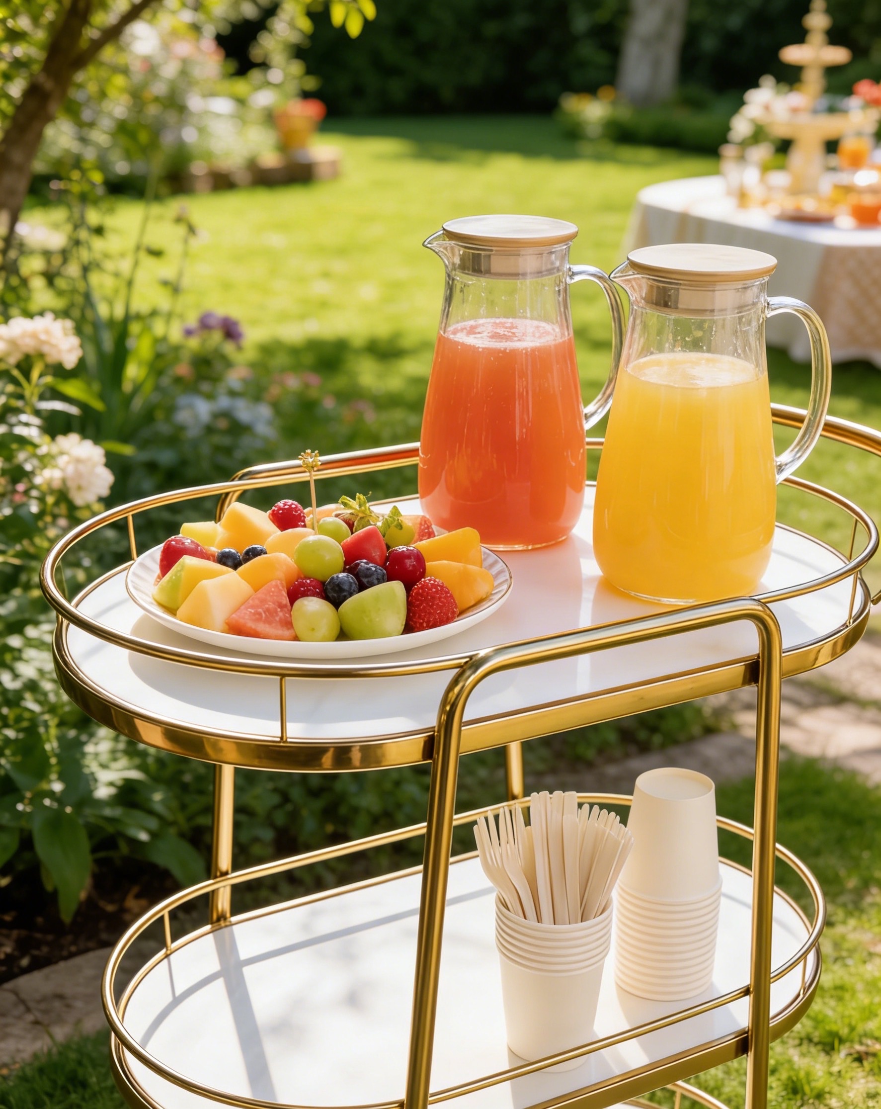 餐车 推车 不锈钢 玻璃 金色细节图