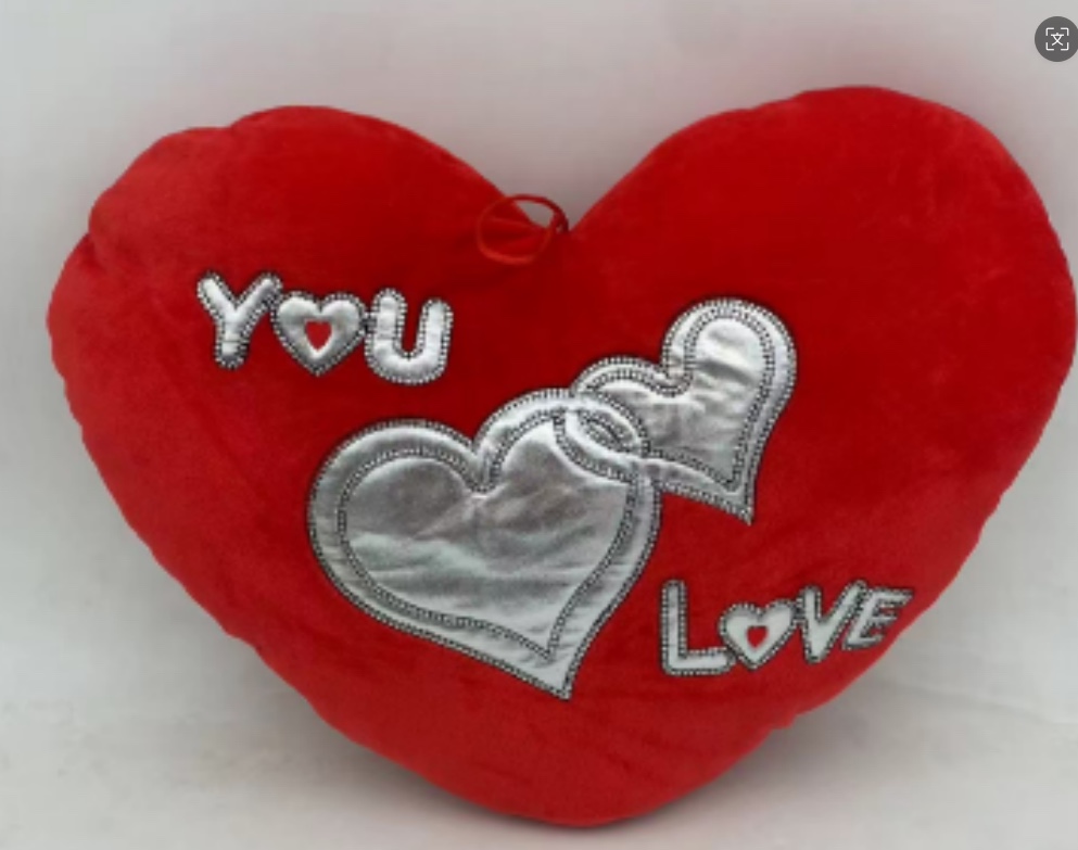 跨境绣花红色抱枕爱心毛绒玩具生日情人结婚节日礼物现代简约 详情图6