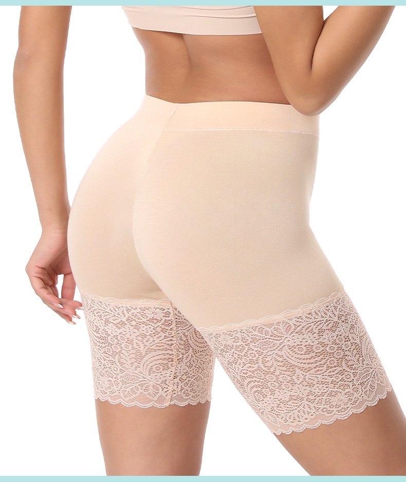 Cross-border European and American lace shorts, safety pants, women's modal, thickened and enlarged base layer, anti-slip, large size lace detail image 12