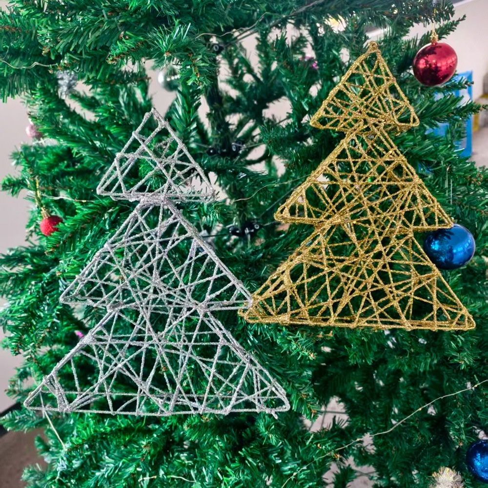 圣诞节日装饰品桌面圣诞树摆件铁艺树商场橱窗室内装饰