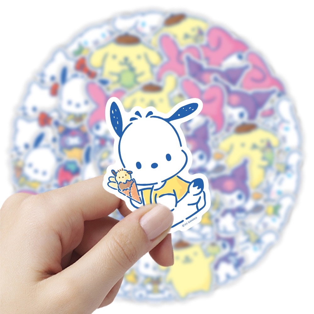 [Officially Authorized] 50 Sanrio stickers for cute cartoon and anime decorations on water cups, suitcases, and computer stickers detail image 3