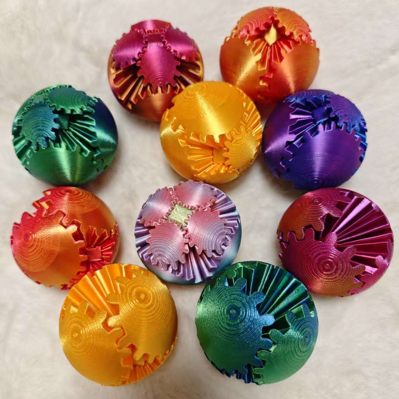 【网红齿轮球】3D打印解压旋转益智摆摊爆款商品积木儿童玩具魔方