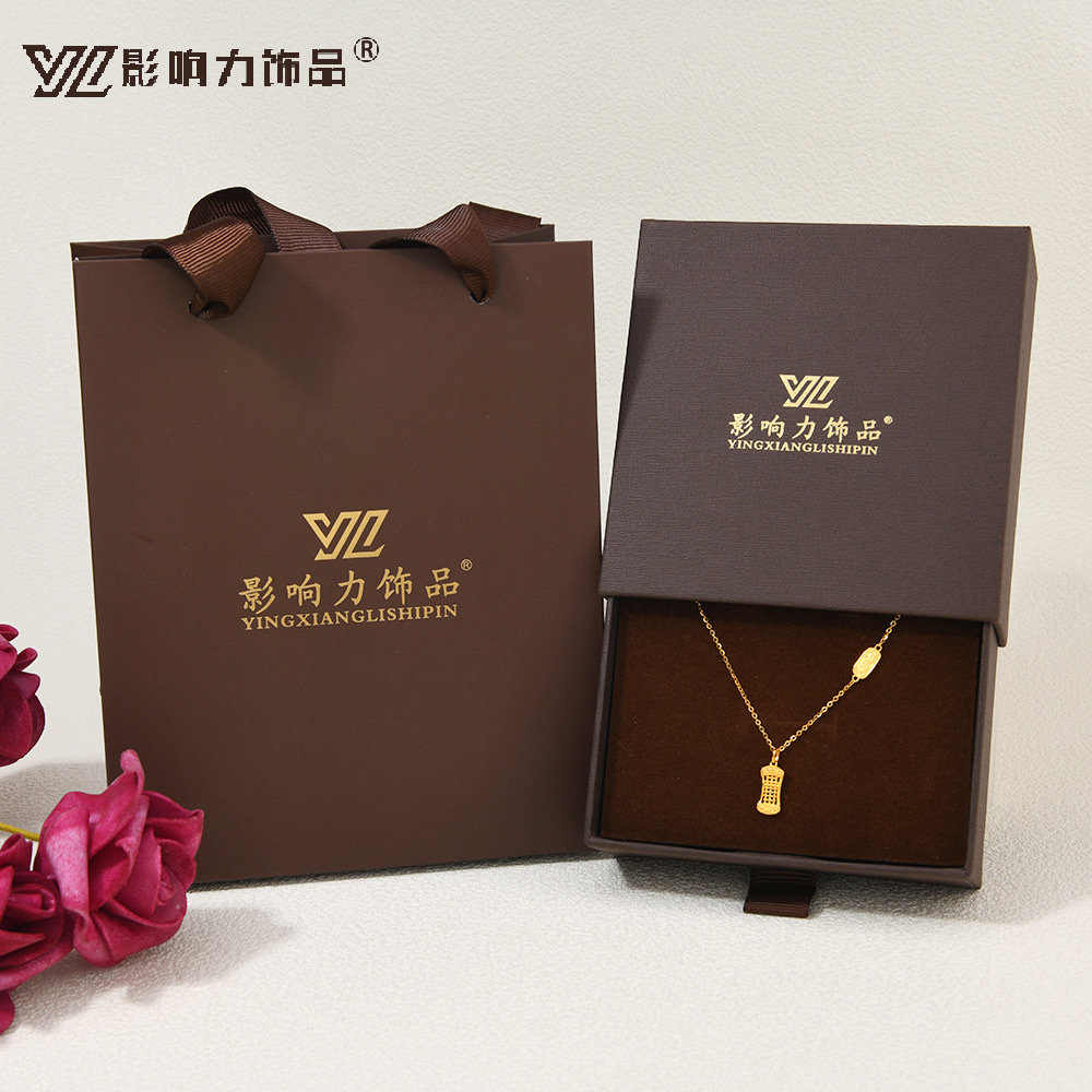 Influential Jewelry's new S925 sterling silver necklace, 24k Peace and Joy gold abacus neck accessory, collarbone chain, niche and light luxury details Picture