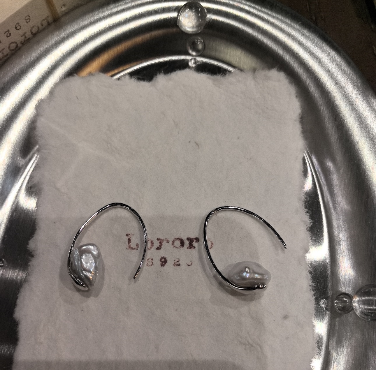 S925银天然淡水珠耳饰lrr8225