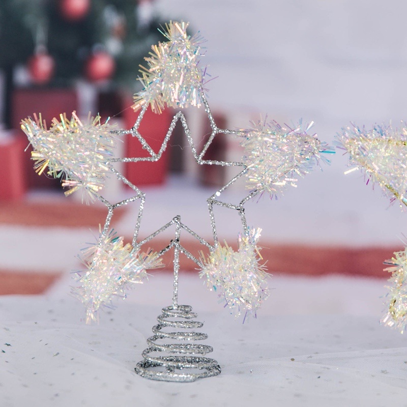 圣诞节装饰圣诞铁艺树顶星圣诞树发光星星五角星装饰挂件细节图