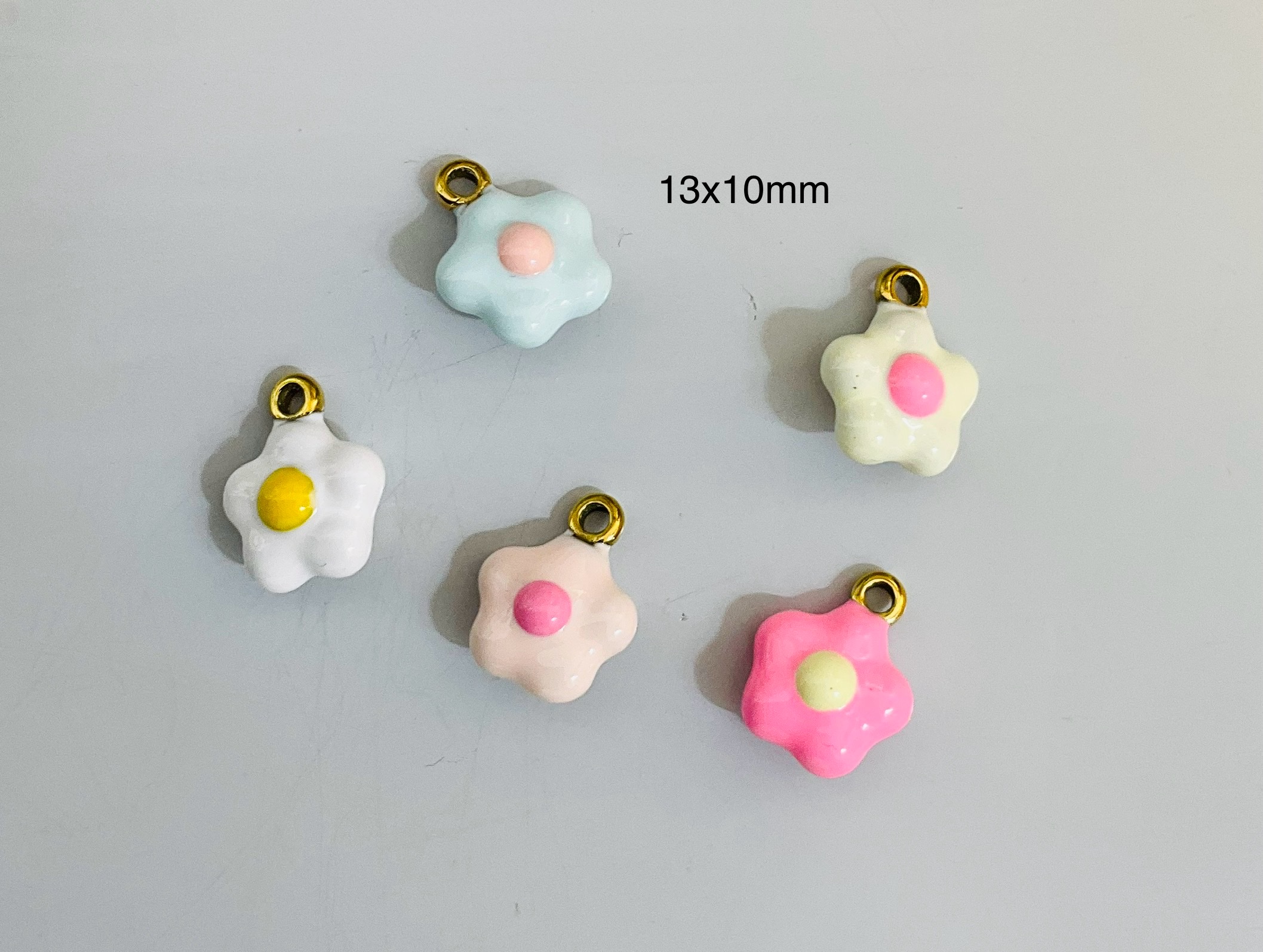 吊坠立体双面小花手工diy滴油不锈钢吊坠