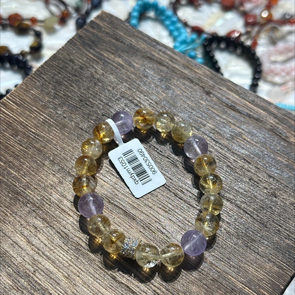 影响力饰品天然水晶紫水晶黄塔晶串珠天然水晶串珠手链细节图