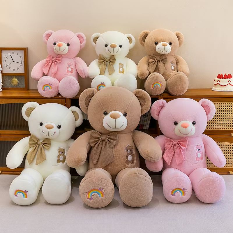 Rainbow 🌈 bear, of high quality, exquisitely made, big bear with flower knots Specification image