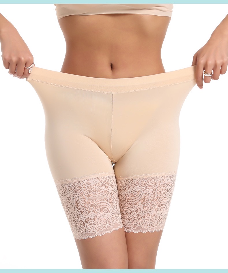 Cross-border European and American lace shorts, safety pants, women's modal, thickened and enlarged base layer, anti-slip, large size lace detail image 11