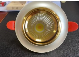 SXL electroplated white gold downlight, dual-color variable light, embedded LED spotlight, hotel corridor, golden edge ceiling light