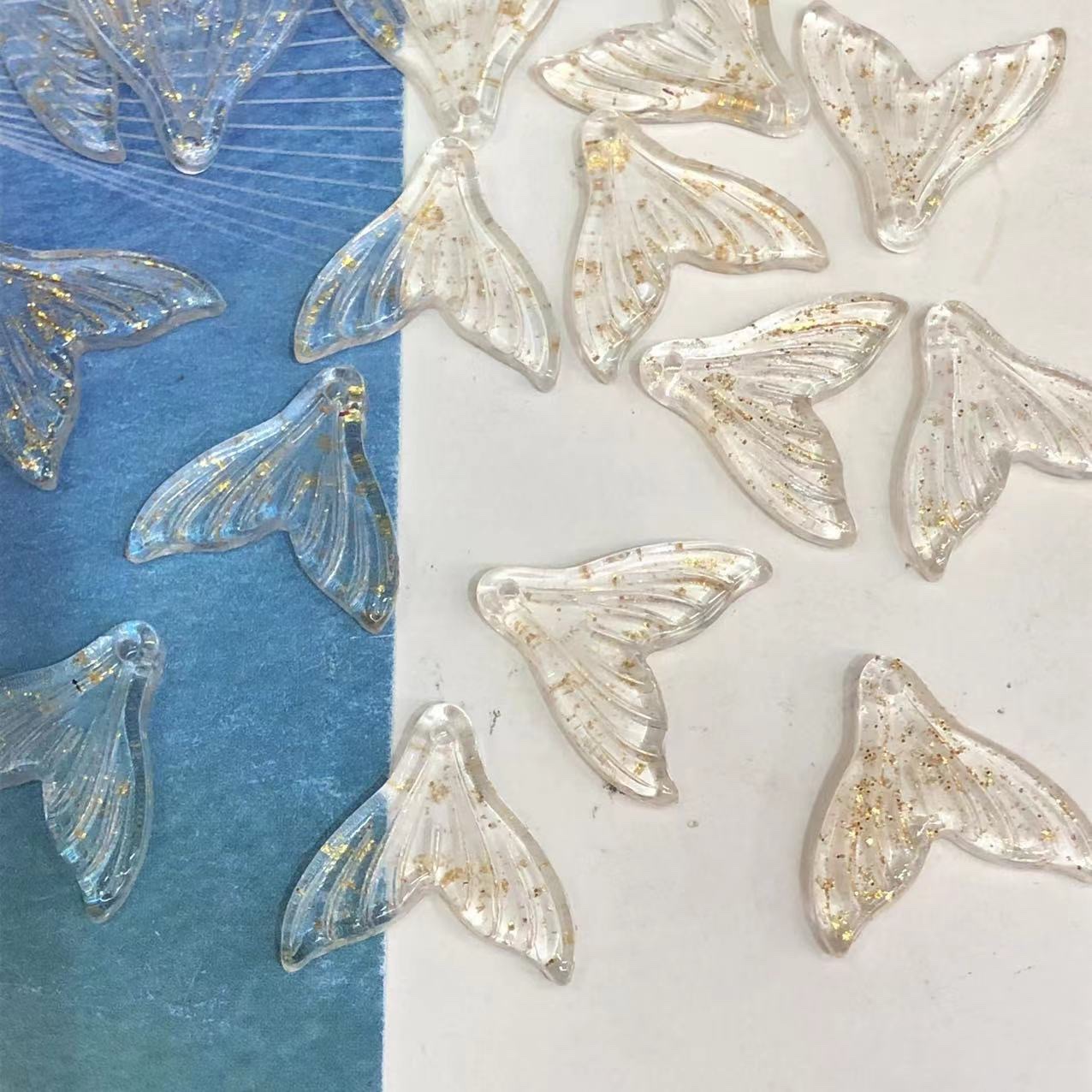 Czech glass petal hairpins, ancient-style hairpins, headwear, tassels, Hanfu materials, accessories, 20*20 fish tail beads, beads, crystal loose beads detail image 11