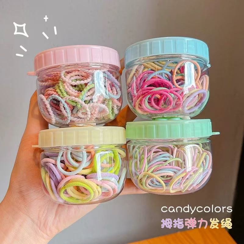 卷糖果儿童发圈皮筋灌装彩色迷你小皮筋高弹力扎头发发圈宝宝头绳发饰发夹发饰发卡发卡亚克力儿童发夹亚克力儿童发夹抓夹发夹发饰