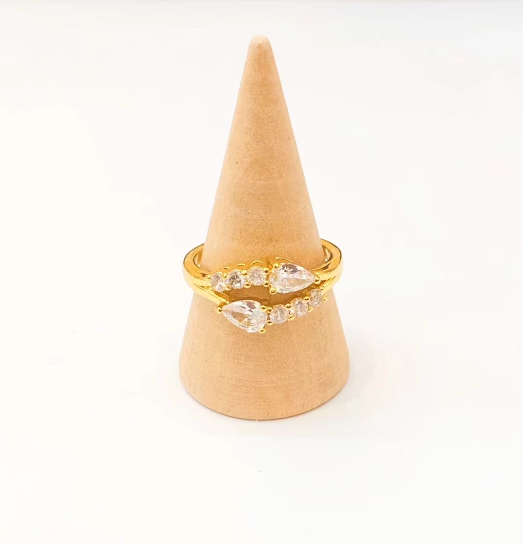 金沐首饰时尚女戒带钻锆石戒指潮流爆款厂家直销