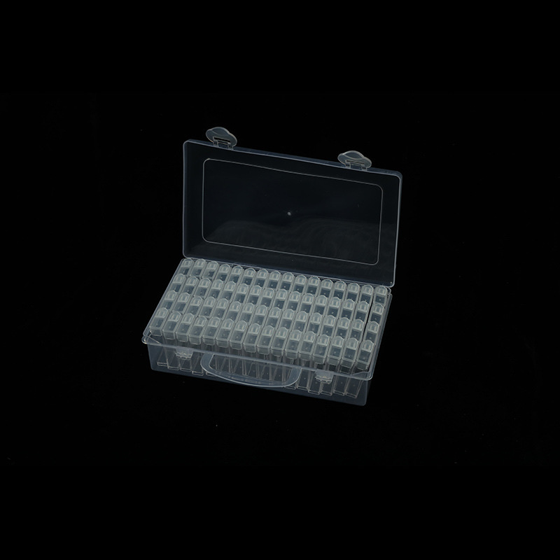 64pcs set medicine box, creative rice beads, string beads, nail art, transparent plastic box, glass rice bead box, storage box wholesale Specification image